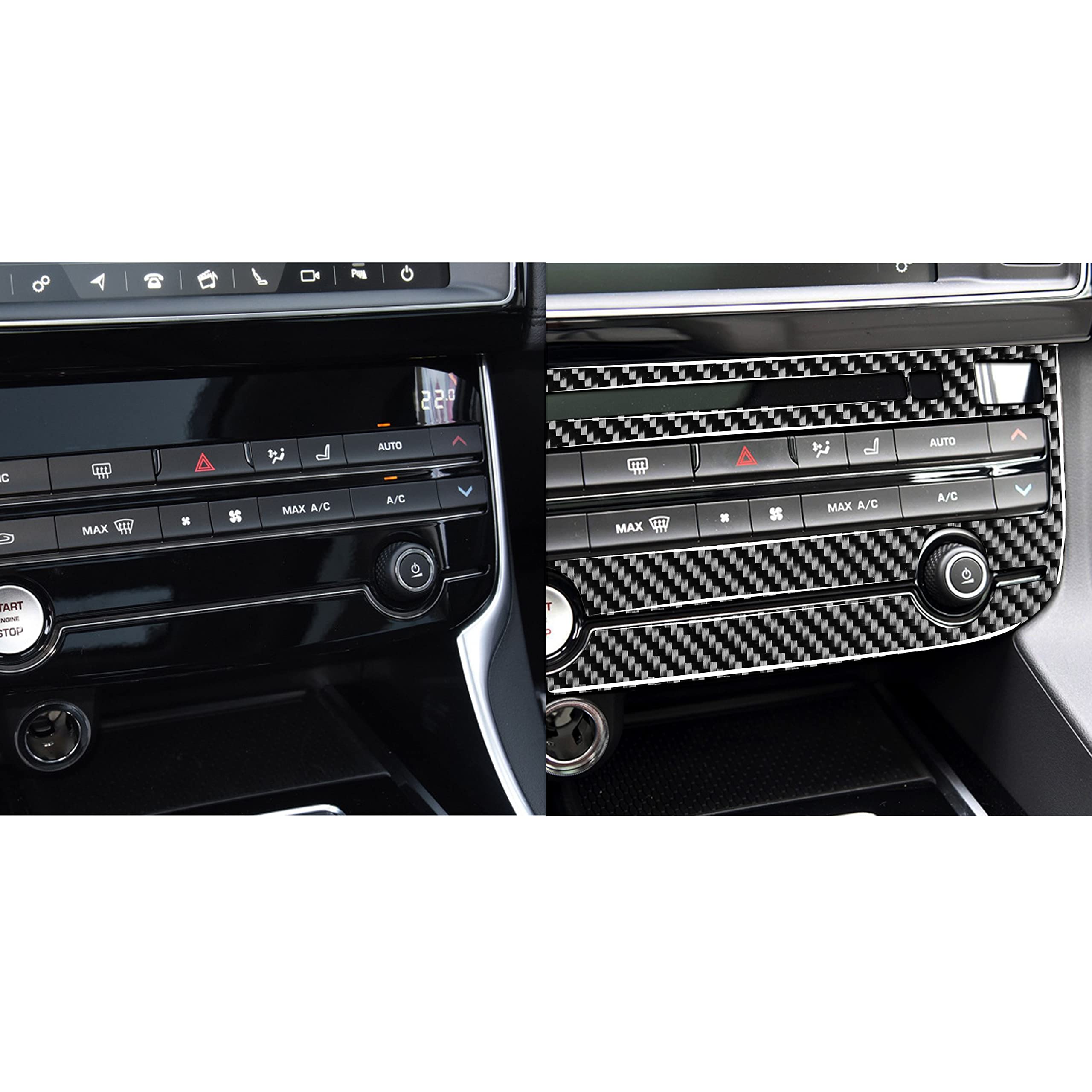 Real Premium Carbon Fiber Compatible with Jaguar F-PACE X761 2016 2017 2018 2019 2020 Accessories Car Air Conditioning Panel Cover Sticker Decal Auto Interior Trim