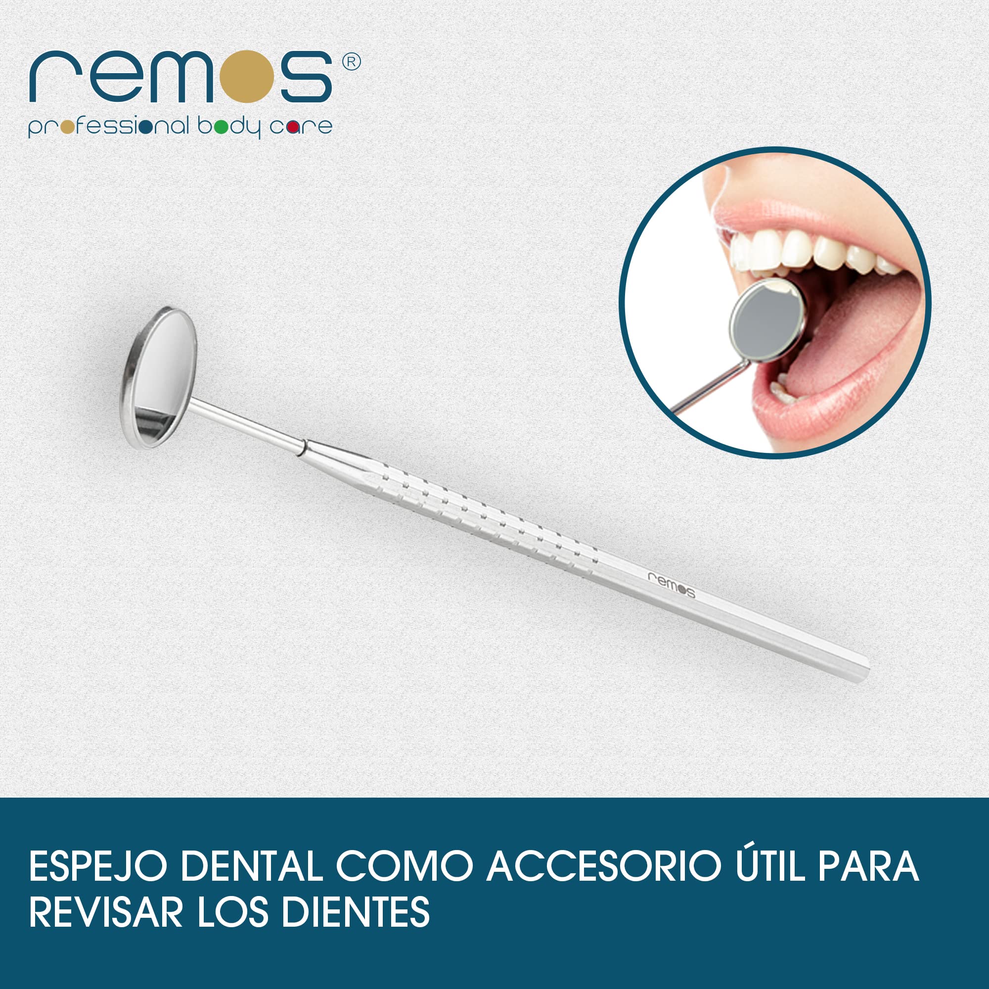 REMOS Espejo dental acero inoxidable aumento 1.5x