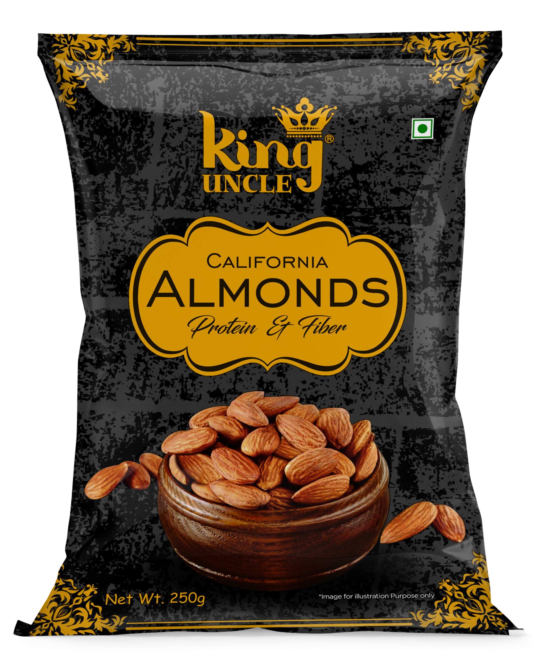 King UncleÕs Dry Fruits Californian Almonds Kernels (Badam Giri), 2 Kgs (8 x 250g), Black Pouch (B07YRW6QNM) Amazon Price History, Amazon Price Tracker