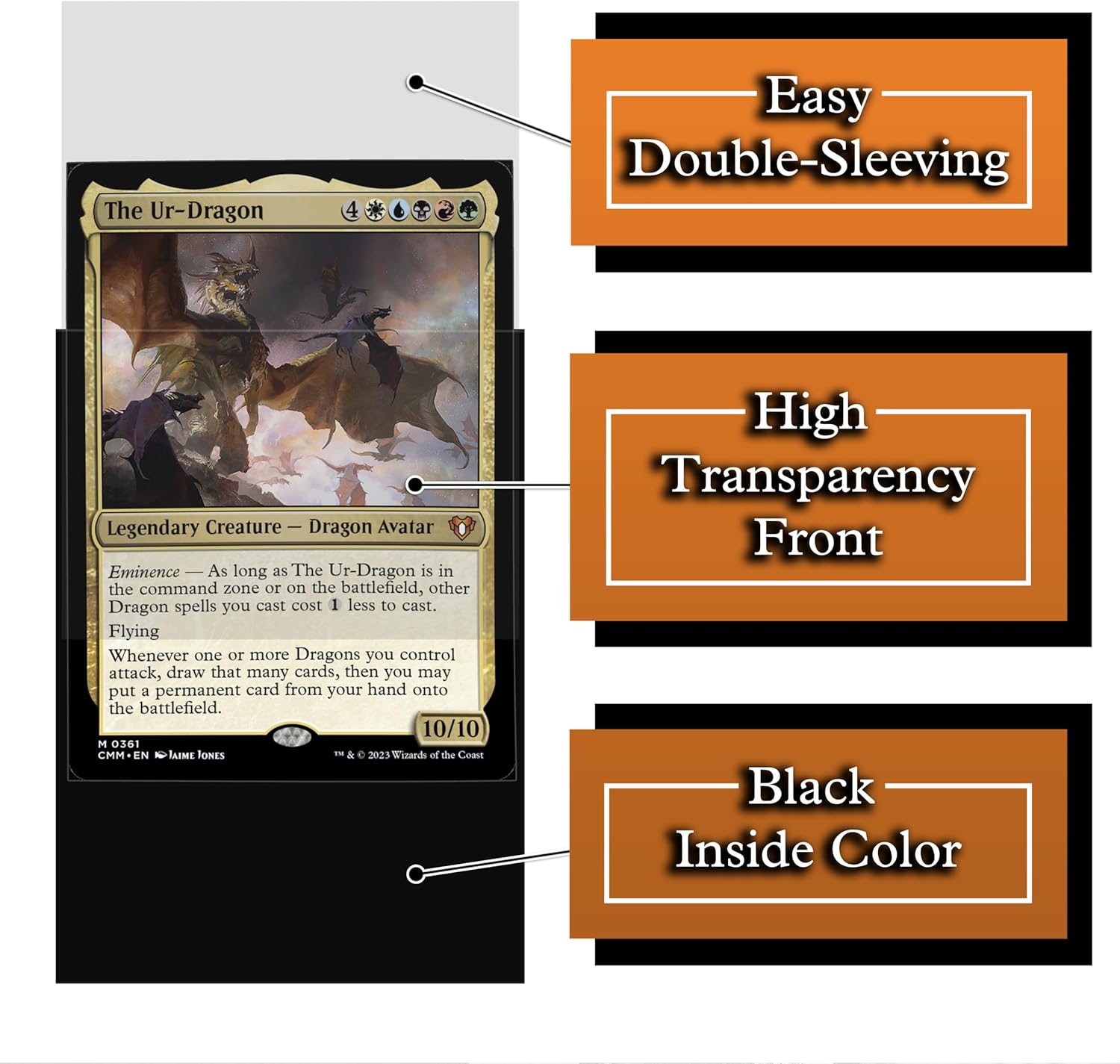 Ancient Brass Dragon Card Game Sleeves - 102 Pack - Compatible with MTG and Other TCGs - Perfect for MTG Dragon Commander Decks Like The Ur Dragon or Mirrym