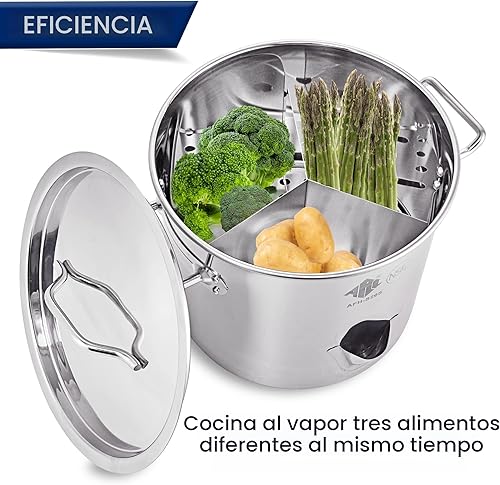 Vista 6 de ARC - Olla de vapor de acero inoxidable de 20 cuartos de galón con boquilla de agua de fácil llenado, vaporizador de cangrejos de mariscos