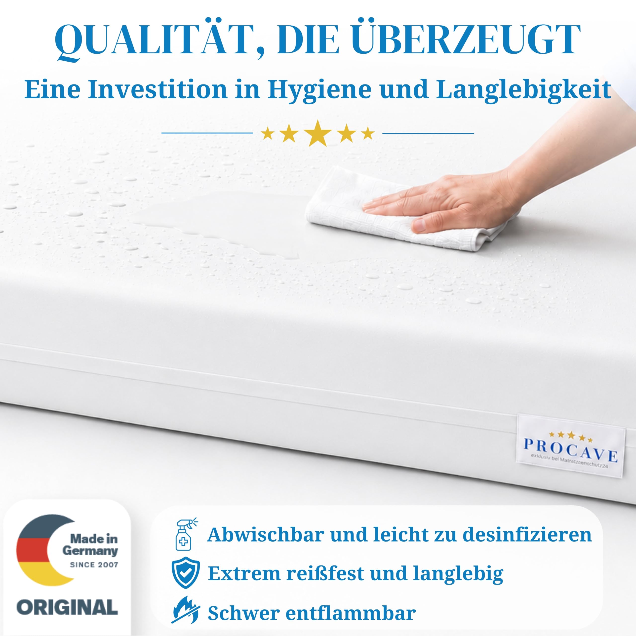 PROCAVE Housse de Matelas imperméable Blanc