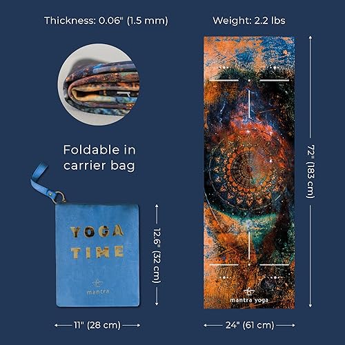 Miniatura 4 de Travel PRO 1.5mm - Foldable Fitness & Exercise Mat with Bag  Lightweight, Compact & Eco-Friendly  Non-Slip & Washable  For All Types of Yoga  72" L
