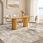 Area Rug Living Room - 9X12 Abstract Washable Large Soft Foldable Non Slip Rug Neutral Modern Low Pile Carpet for Bedroom Nursery Dining Room Farmhouse Home Office Indoor - Brown