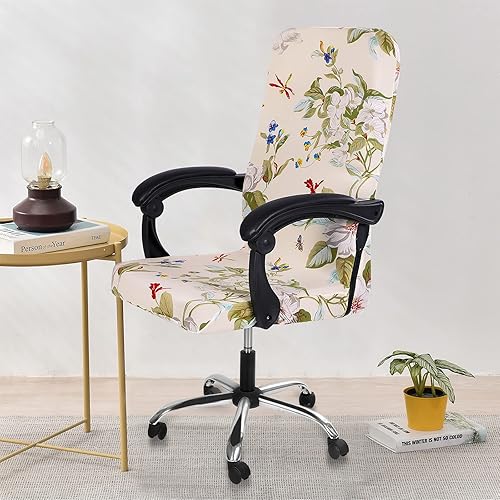 Miniatura 7 de SearchI Funda para silla de oficina con cremallera duradera, funda para silla de escritorio, lavable, elástica, funda para silla de computadora de