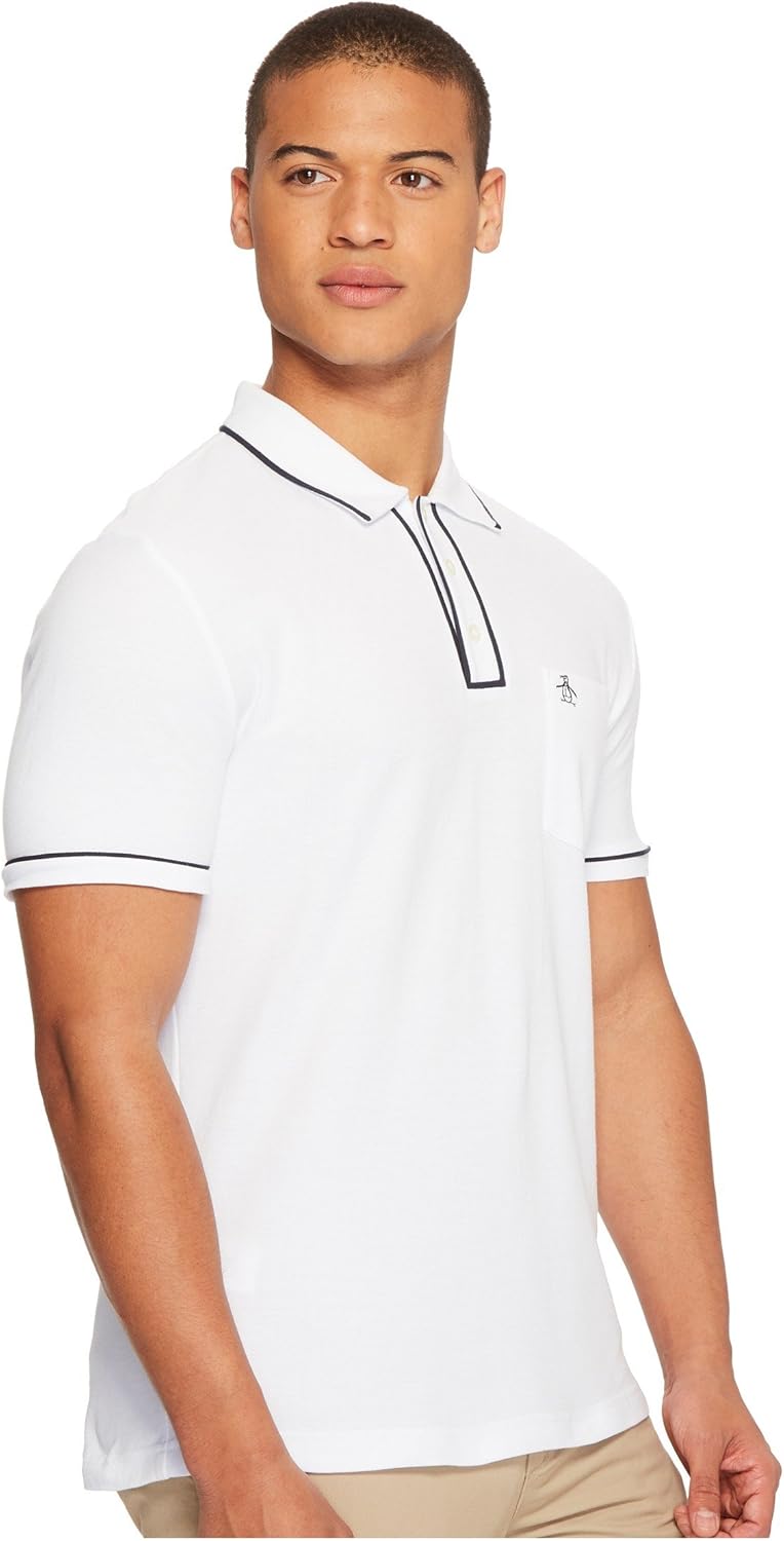 Original Penguin Men's Slim Fit Earl Polo Shirt (Sizes S-XXL) XX-Large Bright White/Dark Sapphire