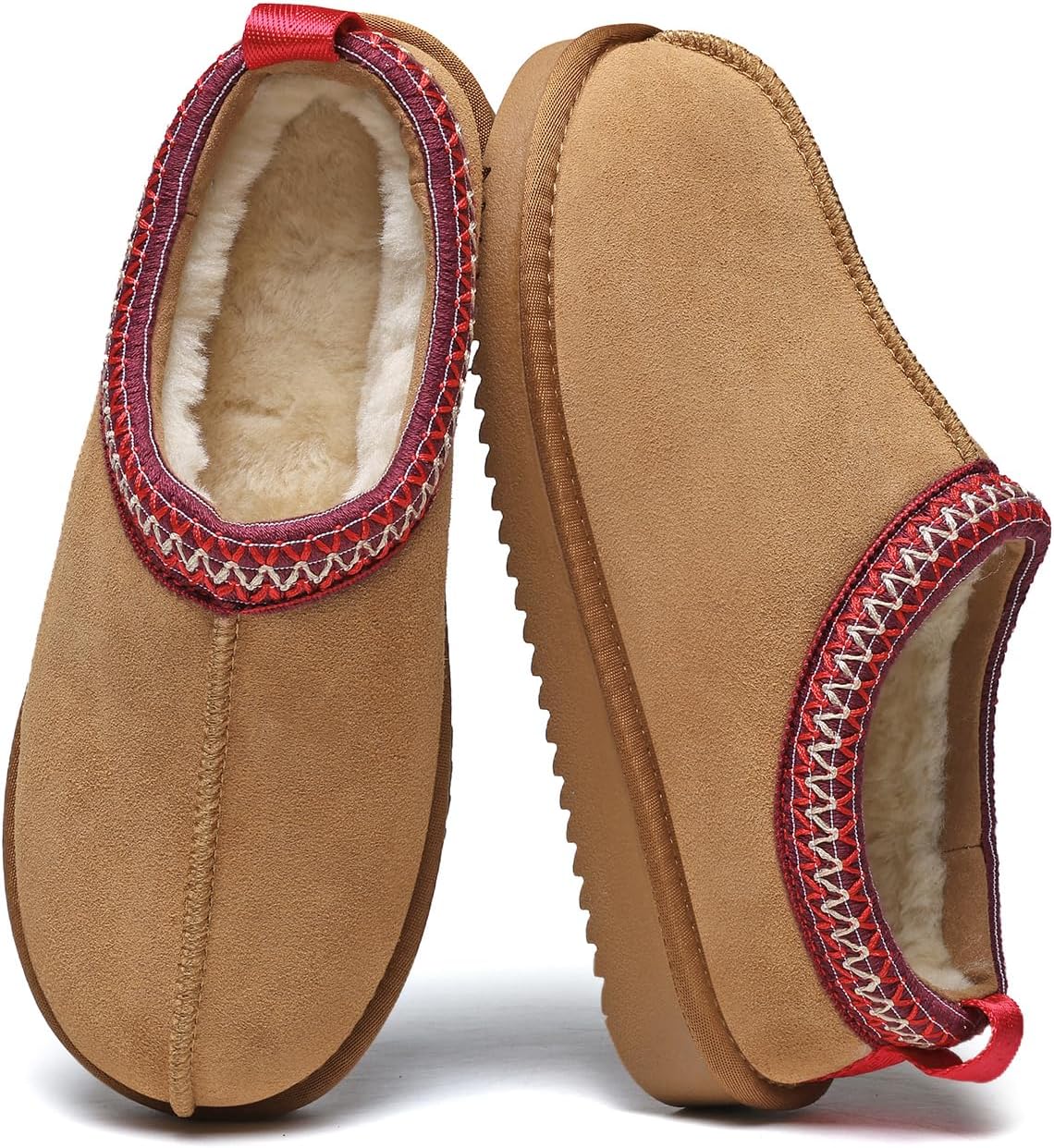 Women's Slippers Genuine Suede Platform Mini Boots Mens Faux Fur Warm Lining Winter Mules Cozy Warm House Shoes Indoor and Outdoor - Image 7