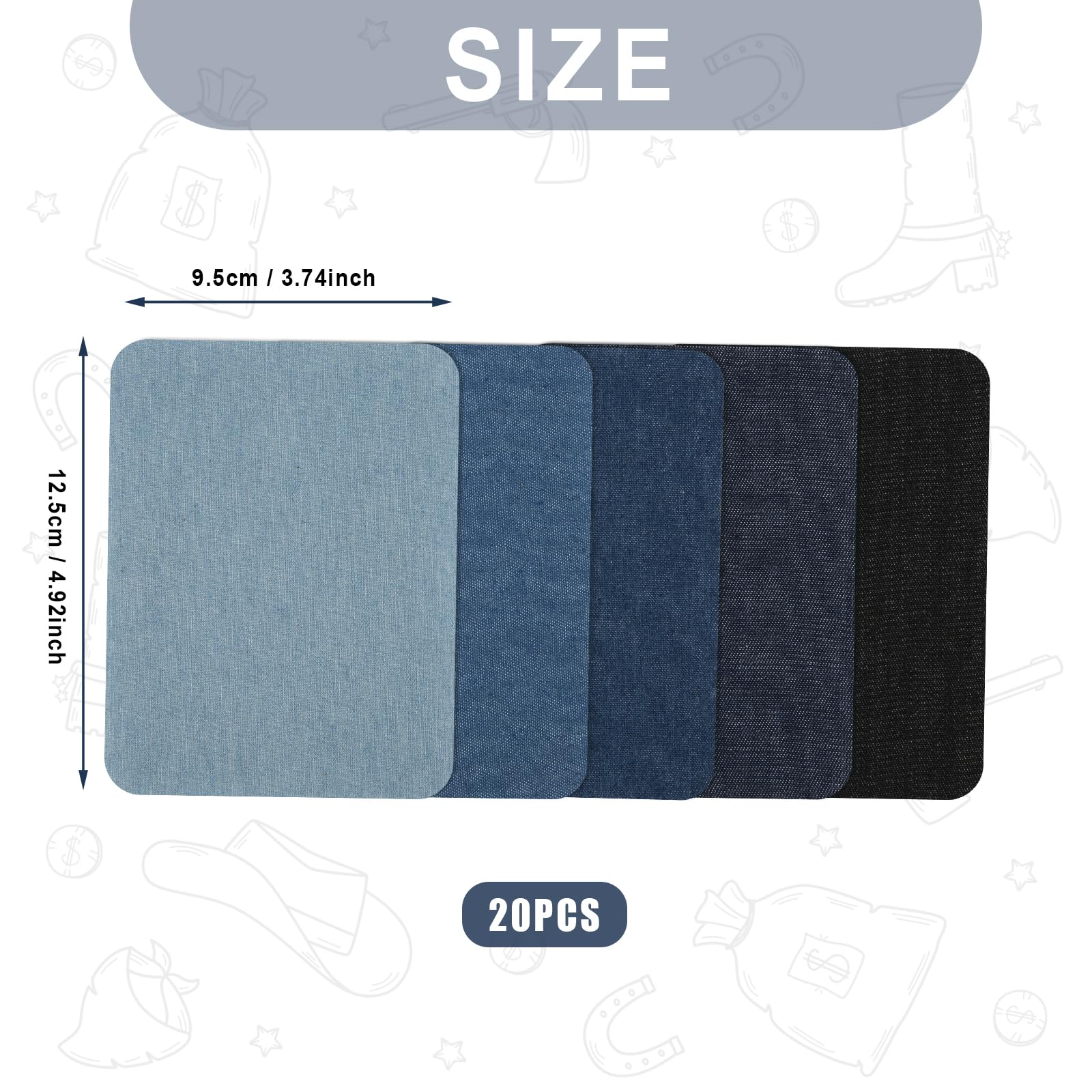 Toppe Termoadesive Per Jeans - 5 Pezzi Impermeabili Per Riparazione Vestiti - Foto 2