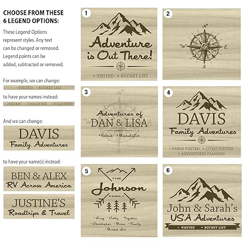 Vista 4 de Holy Cow Canvas Personalized United States Map on Canvas with National Parks & Monuments, Customize, US Map with Pins to Mark Travels National Parks