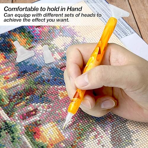 Miniatura 7 de RovyFota Bolígrafo de pintura de diamante, hechos a mano, resina con pegamento y varias puntas, más cómodo y rápido, herramientas de pintura de