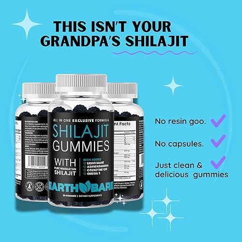Miniatura 5 de Himalayan Shilajit con melena de león, Ashwagandha, CoQ10 y Omega-3 - Gomitas exclusivas prémium para energía, concentración y bienestar, 60 unidades
