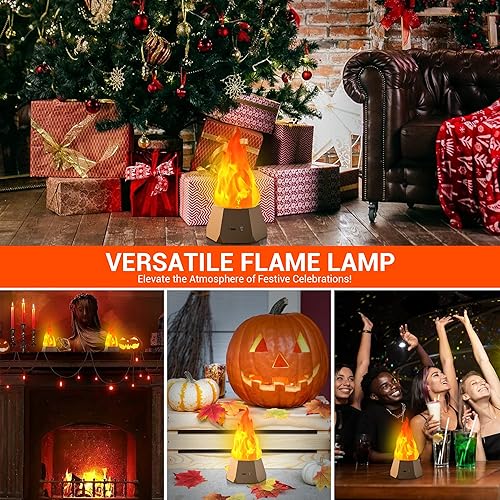 Miniatura 7 de Ollcuz Luces LED de llama, velas sin llama, batería recargable, fuego falso con llama parpadeante, luz nocturna LED para dormitorio de niños, al