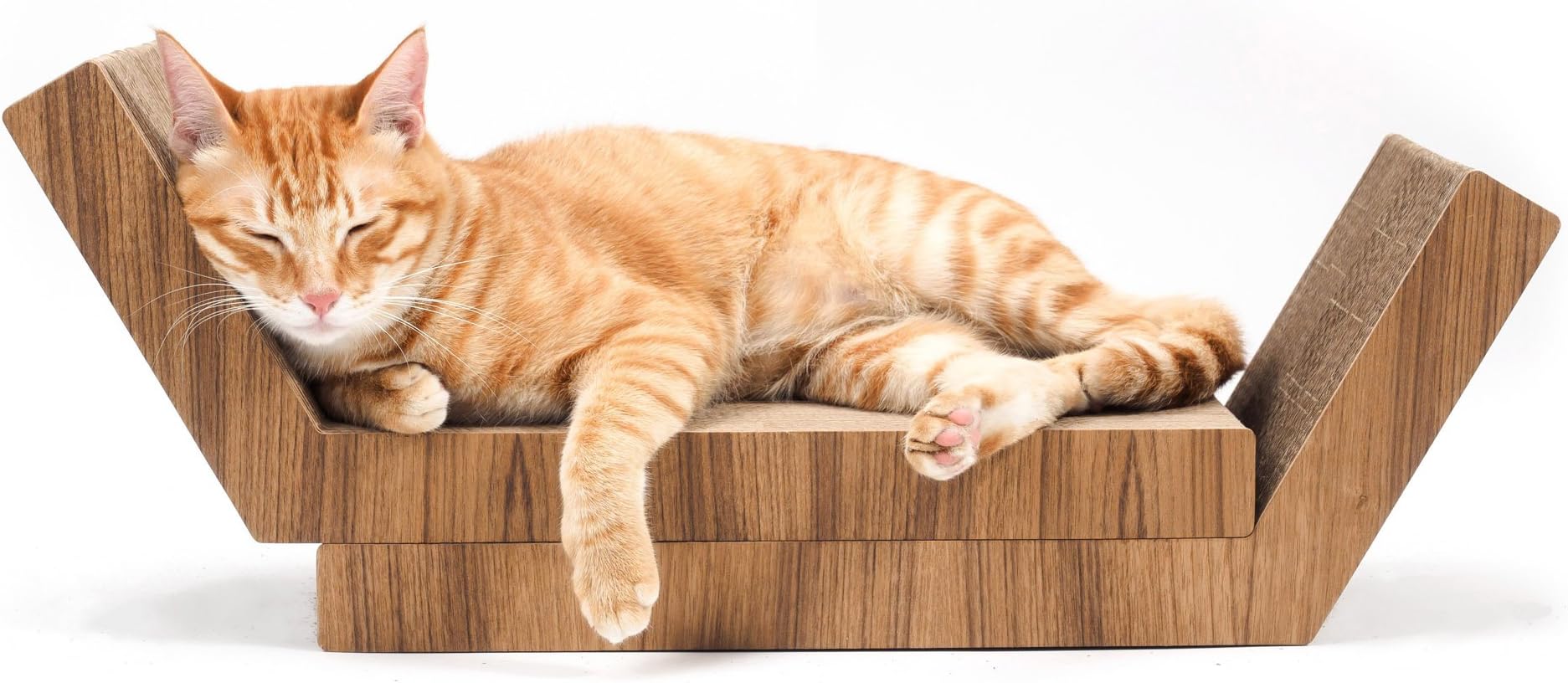 KATRIS Lynks Modular Cat Scratcher - 2 Pack, Real Teak Wood Cover