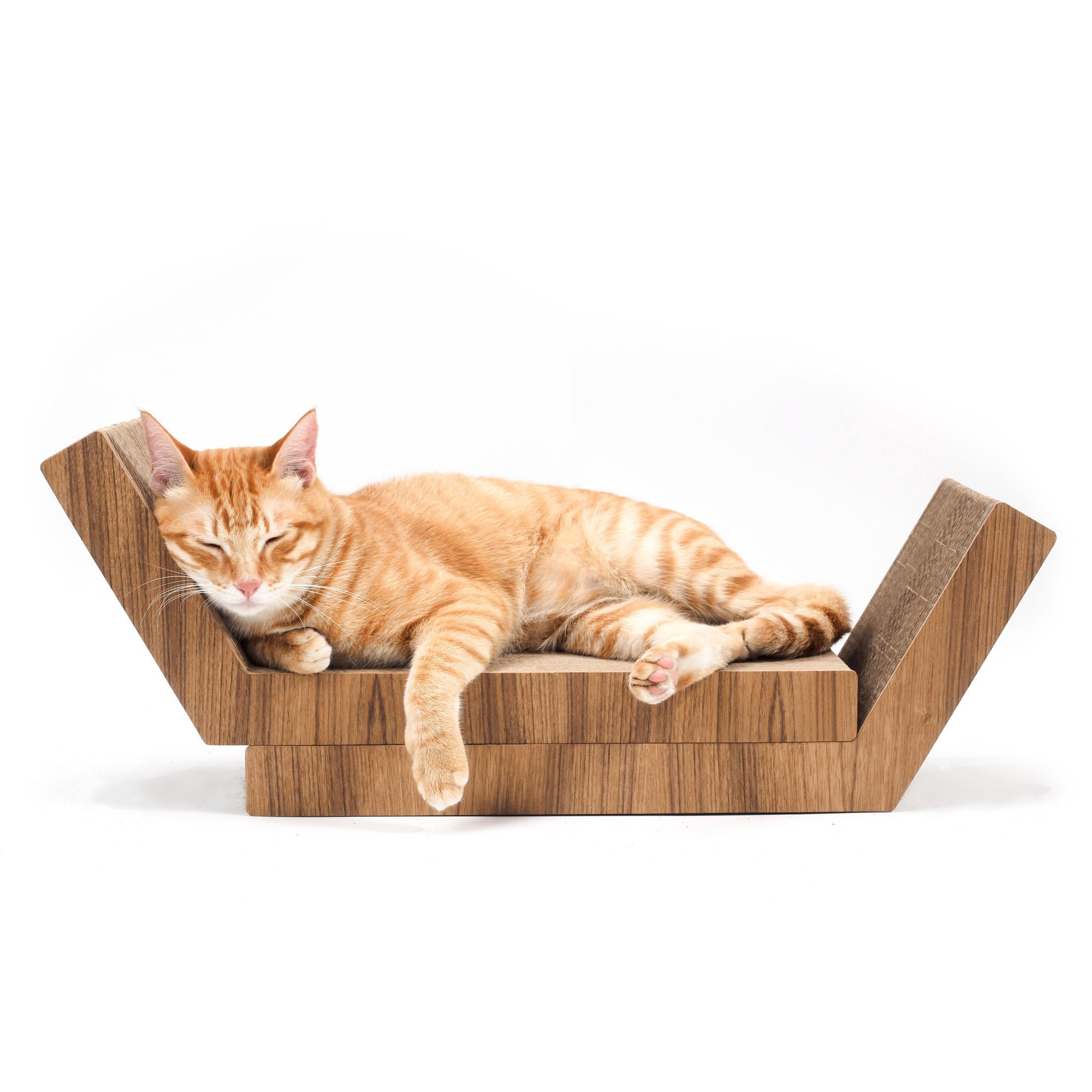 KATRIS Lynks Modular Cat Scratcher - 2 Pack, Real Teak Wood Cover