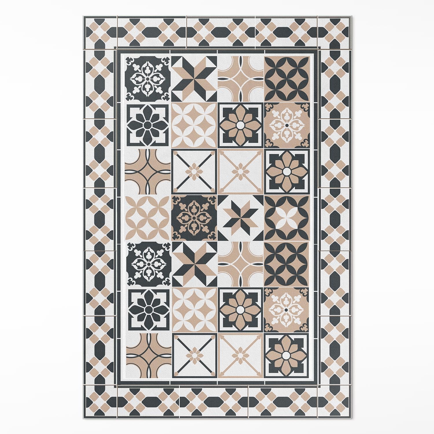 Tapis en vinyle 60x90 cm rectangulaire Floorart Design géométrie tricolore