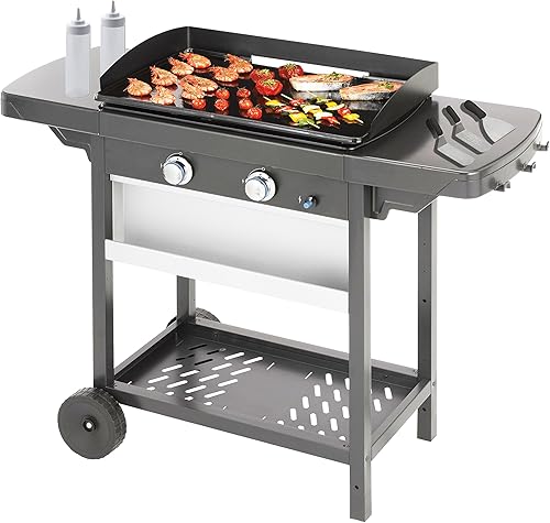 Miniatura 4 de Tiger Chef Kit de 5 accesorios de herramientas de parrilla de grado comercial para parrilla, espátula de acero inoxidable, raspador de picadora, 2