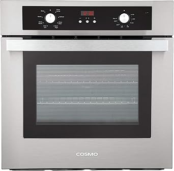 COSMO C51EIX 24 in. Lumin Collection 2.5 cu. ft. Electric Wall Oven, 8 Functions & Turbo True European Convection in Stainless Steel