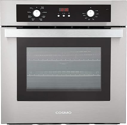 COSMO C51EIX 24 in. Lumin Collection 2.5 cu. ft. Electric Wall Oven, 8 Functions & Turbo True European Convection in Stainless Steel
