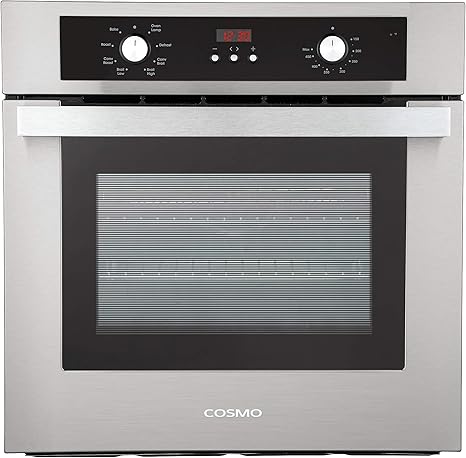 COSMO C51EIX 24 in. Lumin Collection 2.5 cu. ft. Electric Wall Oven, 8 Functions & Turbo True European Convection in Stainless Steel