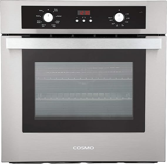 COSMO C51EIX 24 in. Lumin Collection 2.5 cu. ft. Electric Wall Oven, 8 Functions & Turbo True European Convection in Stainless Steel