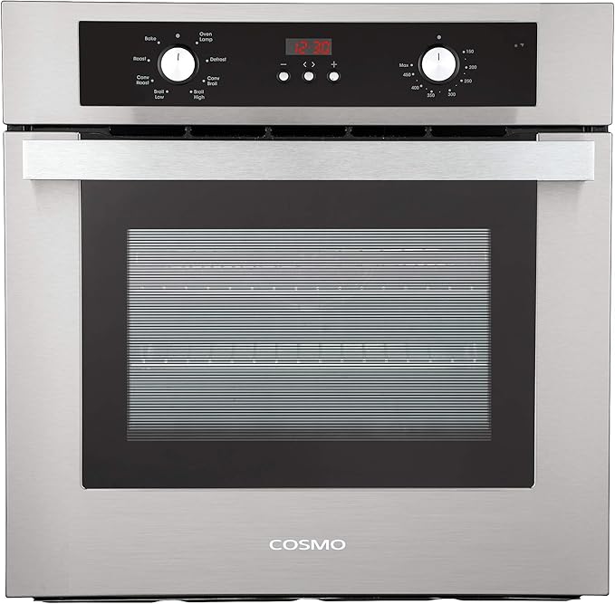 COSMO C51EIX 24 in. Lumin Collection 2.5 cu. ft. Electric Wall Oven, 8 Functions & Turbo True European Convection in Stainless Steel