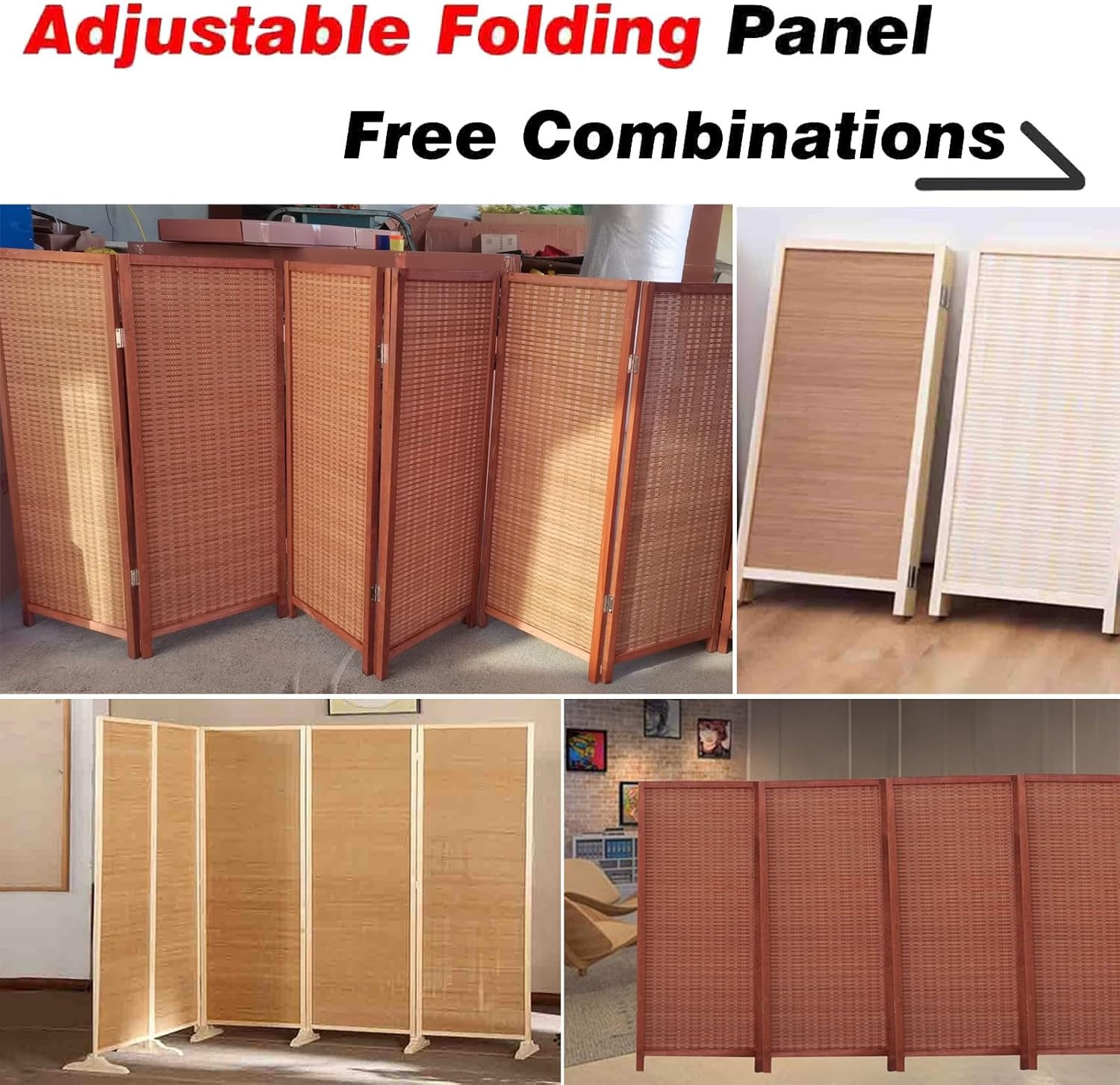 Japanese Room Divider Short 2ft 3ft 4ft 5ft 6ft, Folding Wood Office Dividers Partition Wall Freestanding, Home Hallway Doorway Entryway Privacy Screen(3 Panel,H 120cm/3.9ft)