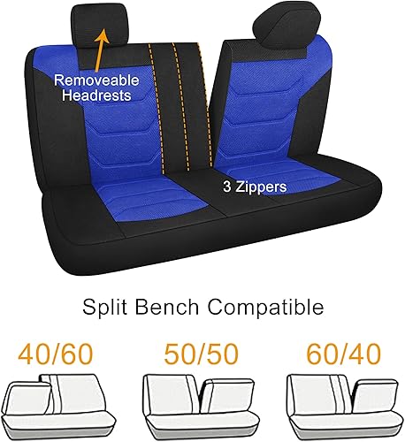 Miniatura 6 de Juego completo de fundas de asiento de automóvil de malla de aire 3D, lavables y transpirables, de tela de primera calidad, para interior de