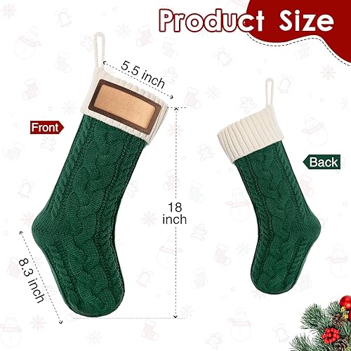 Miniatura 5 de CRSTAFU Paquete de 6 medias de Navidad, medias de Navidad familiares grandes de 18 pulgadas, medias de punto colgantes de colores mixtos (6