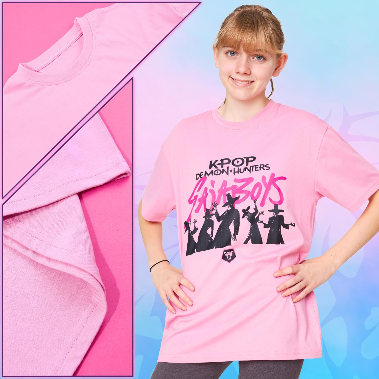 KPop Demon Hunters T Shirt for Girls Teens Officially Licensed Crew Neck Top Short Sleeve Tee Gifts for Girls