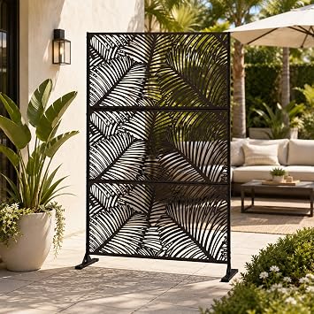 Kozyard Metal Privacy Screen 74 H x 47.2 W Decorative Outdoor Divider