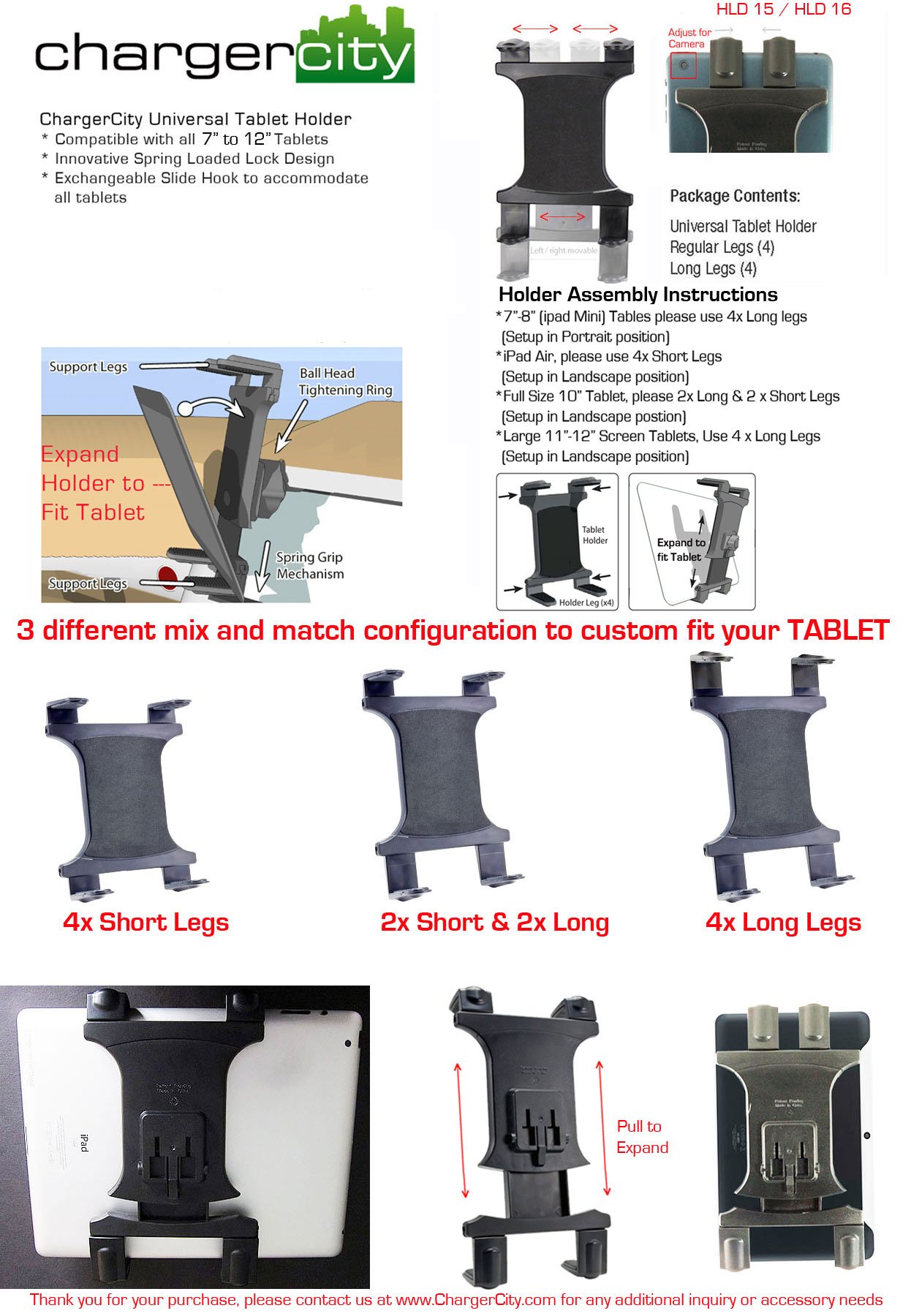 Soporte Flexible de Aluminio de 20 Pulgadas para iPad Air Pro Mini Microsoft Surface Pro/Book Nexus Verizon 7 8 10 Samsung Galaxy Tab A S