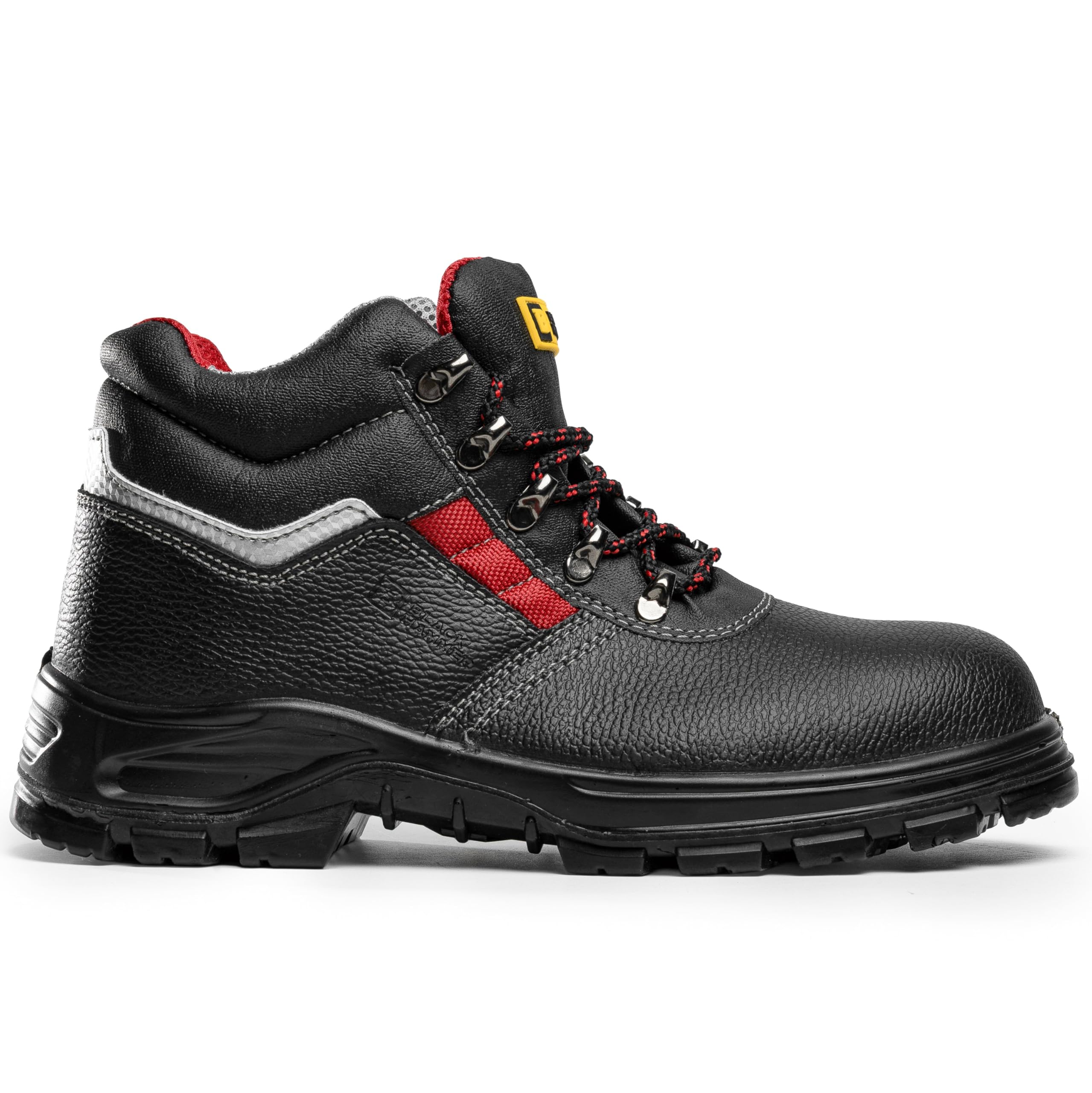 BLACK HAMMER Bottes de sécurité en cuir noir pour homme S3 SRC Embout en acier Bottines de travail 5993