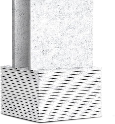Miniatura 16 de TroyStudio 20 piezas de paneles acústicos autoadhesivos - Paneles absorbentes de sonido de 12 x 12 x 0.32 pulgadas, paneles de sonido decorativos