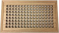 Vista 1 de Rejilla de ventilación de madera de roble blanco de 8 x 16 pulgadas, montaje empotrado con marco, estilo Eggcrate, sin terminar