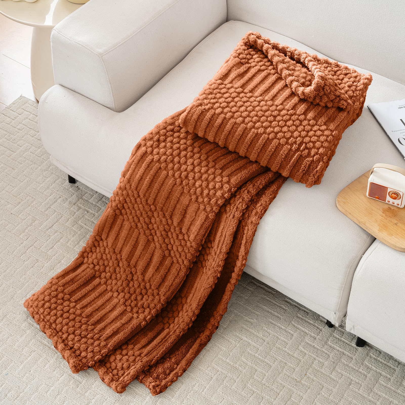 Best Couch Blanket Picks for 2026, Vetted 5 Lussena Rust Throw Blanket - Soft & Fluffy Fleece, Cute & Aesthetic, Perfect for — product photo