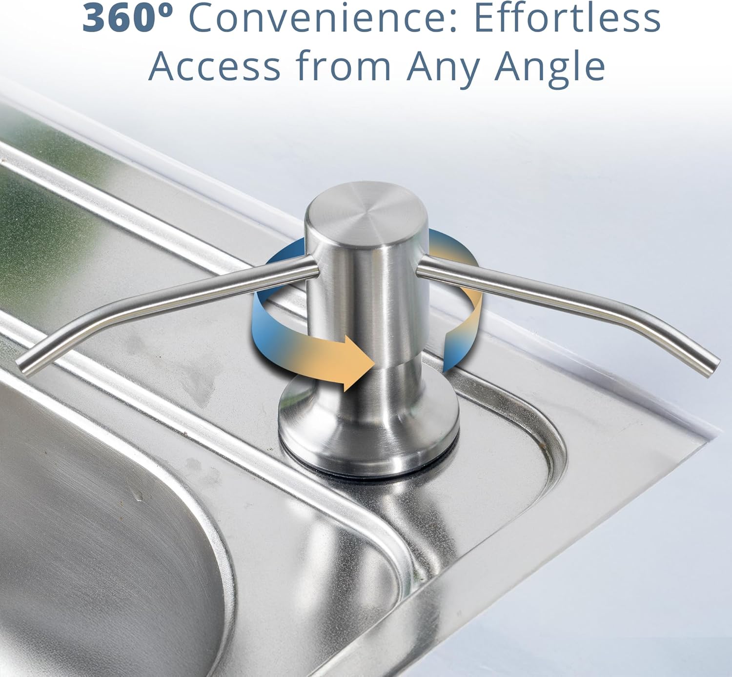 SBEN Built in Kitchen Soap Dispenser Set (Large 17oz Refillable Bottle Included) - Stainless Steel Soap Dispenser, Brushed Nickel for Corrosion-Resistant -ABS Pump Head, 360° Rotation