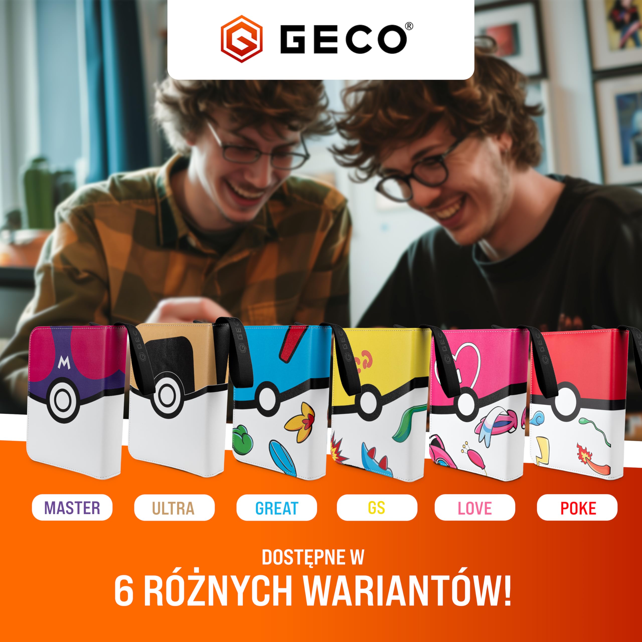 Album kolekcjonerski na karty kolekcjonerskie - kolekcjonerski album na karty z zamkiem błyskawicznym - segregator z 4 kieszeniami - 55 stron na 440 kart - Poke Ball-Design - czerwony