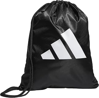 adidas Tournament 3.0 Sackpack Drawstring Bag Lightweight Backpack, Black/White/3, One Size