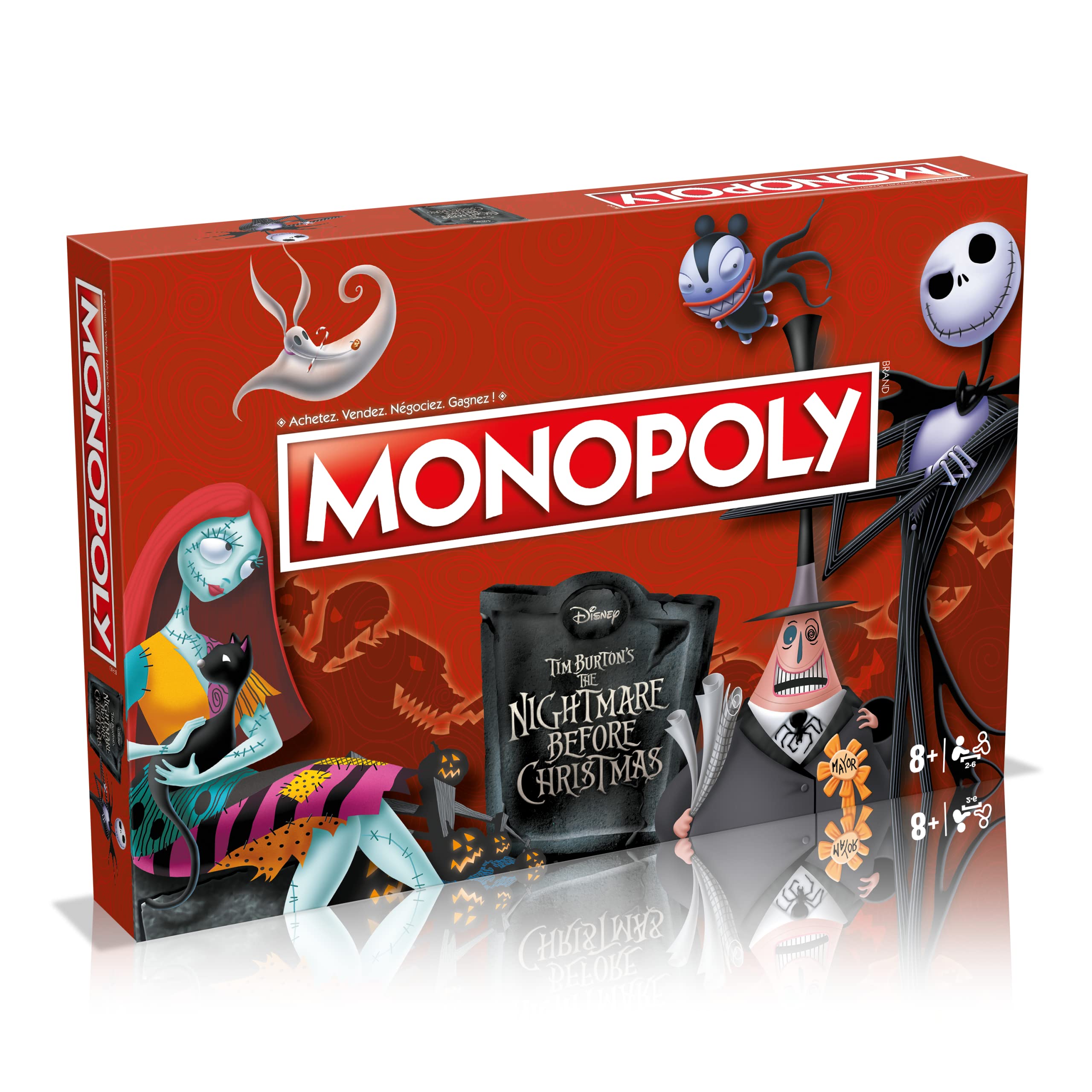 Winning Moves - Monopoly L'étrange Noël de Mr Jack - The nighmare Before Christmas - Jeu de société - Jeu de Plateau - Version française