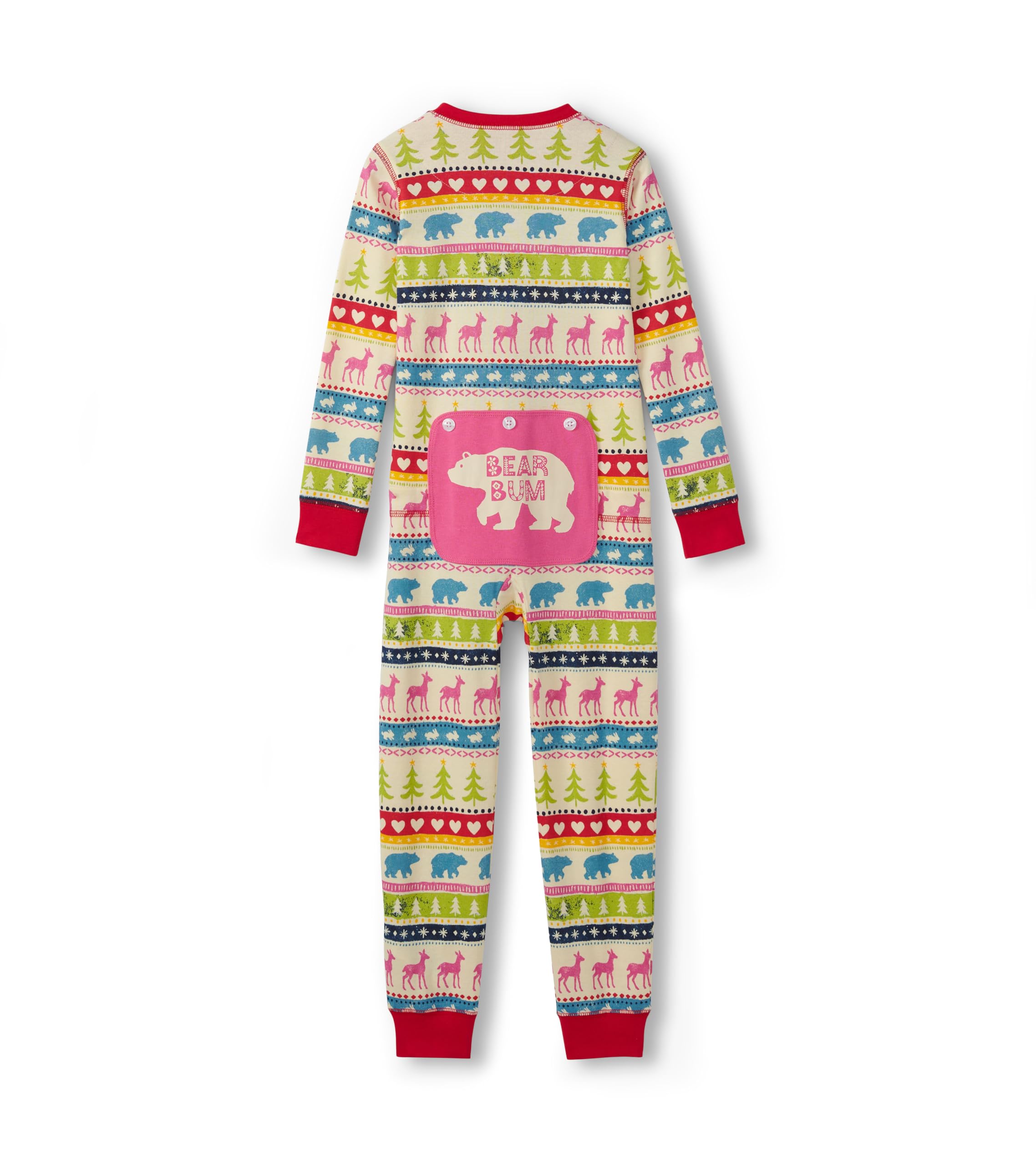 Little Blue House Unisex Kids Family Union Suit Pyjamas Pajama Set, Cream Fair Isle, 2 Years UK