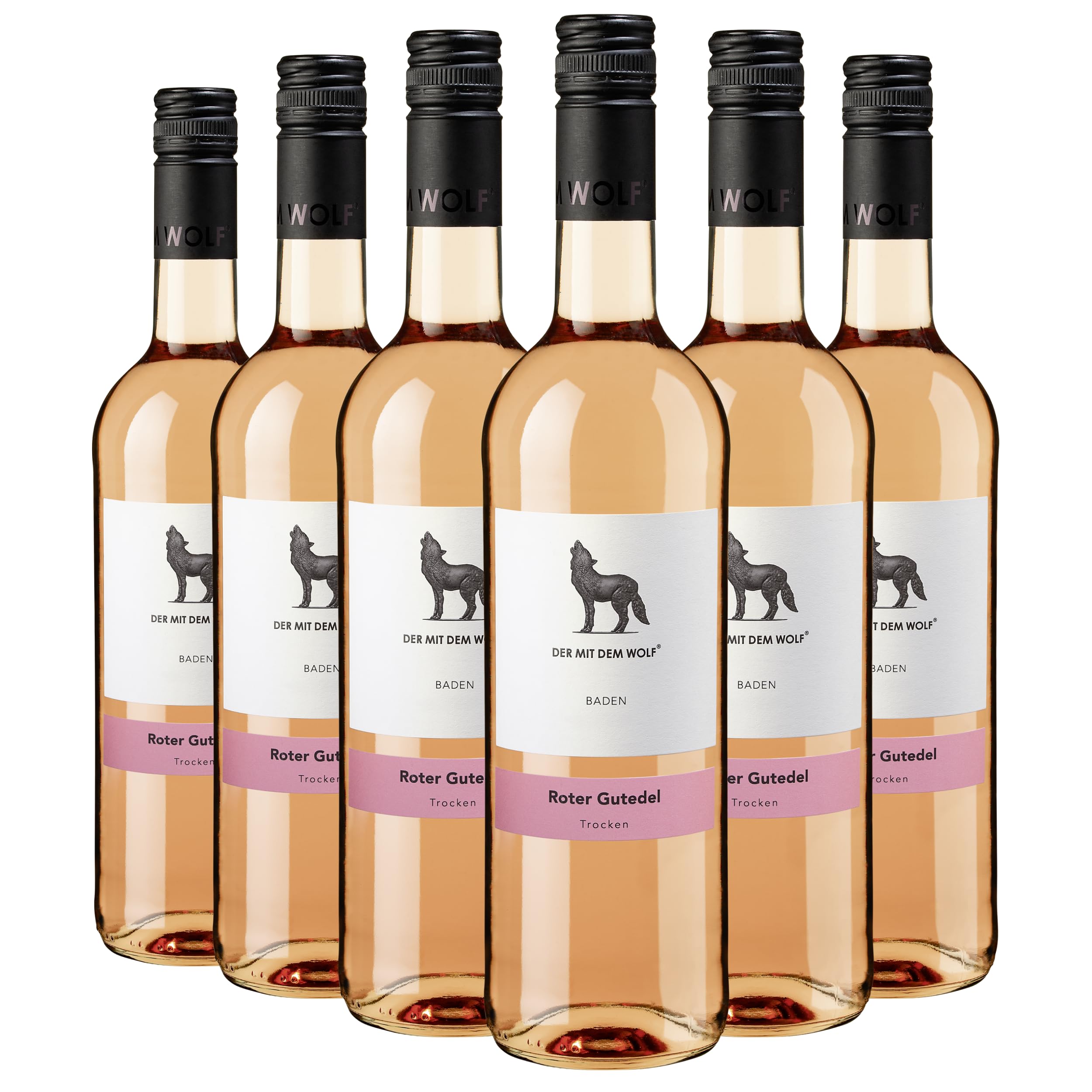 Wolfenweiler Roter Gutedel Roséwein trocken - Qualitätswein mit dezenter Mandelnote, jugendlich spritzig, Batzenberg Baden (6 x 0,75l)