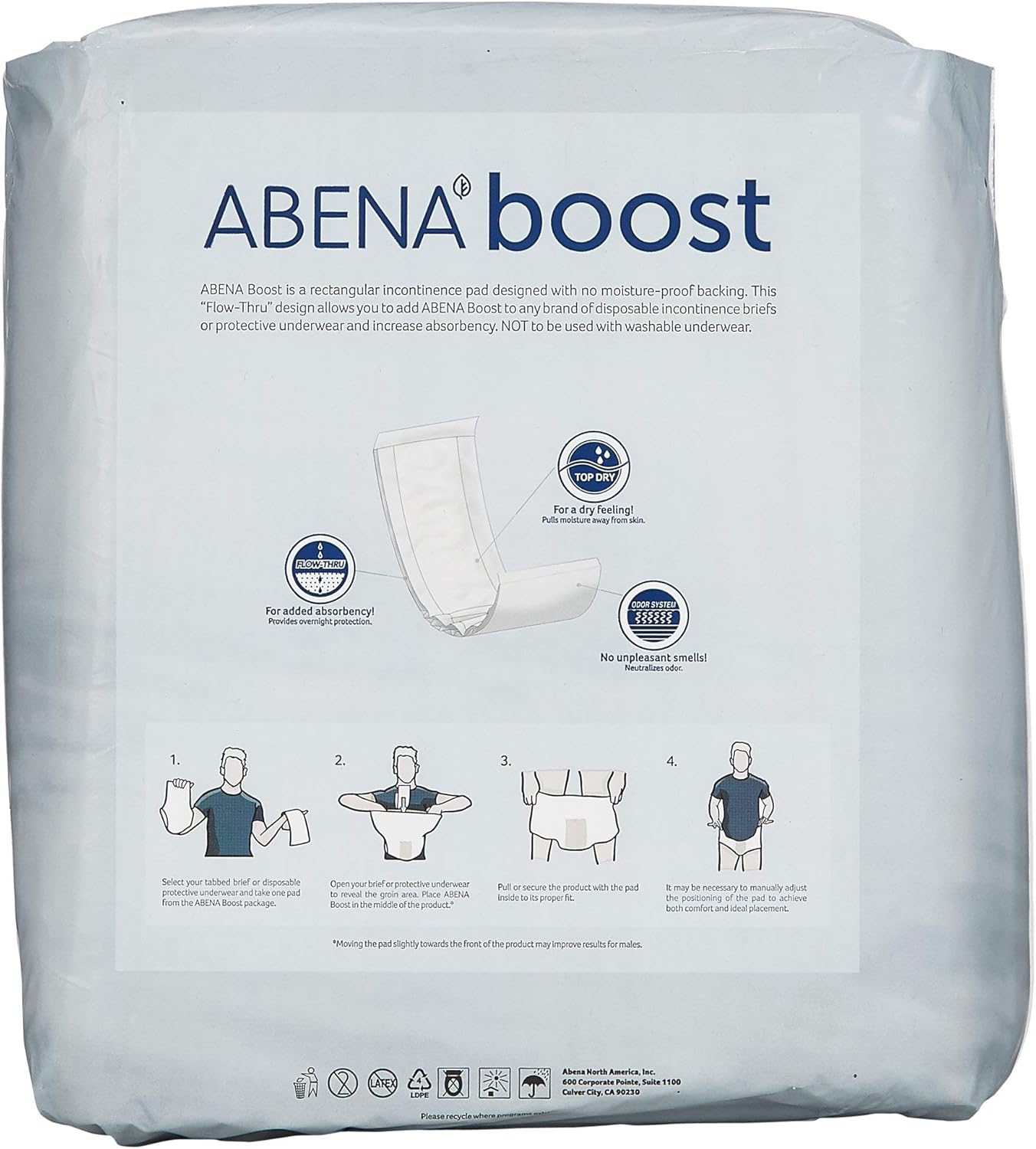 BOOST Fluff Incontinence Pads - No Barrier/Flow-Through, Extra Lar