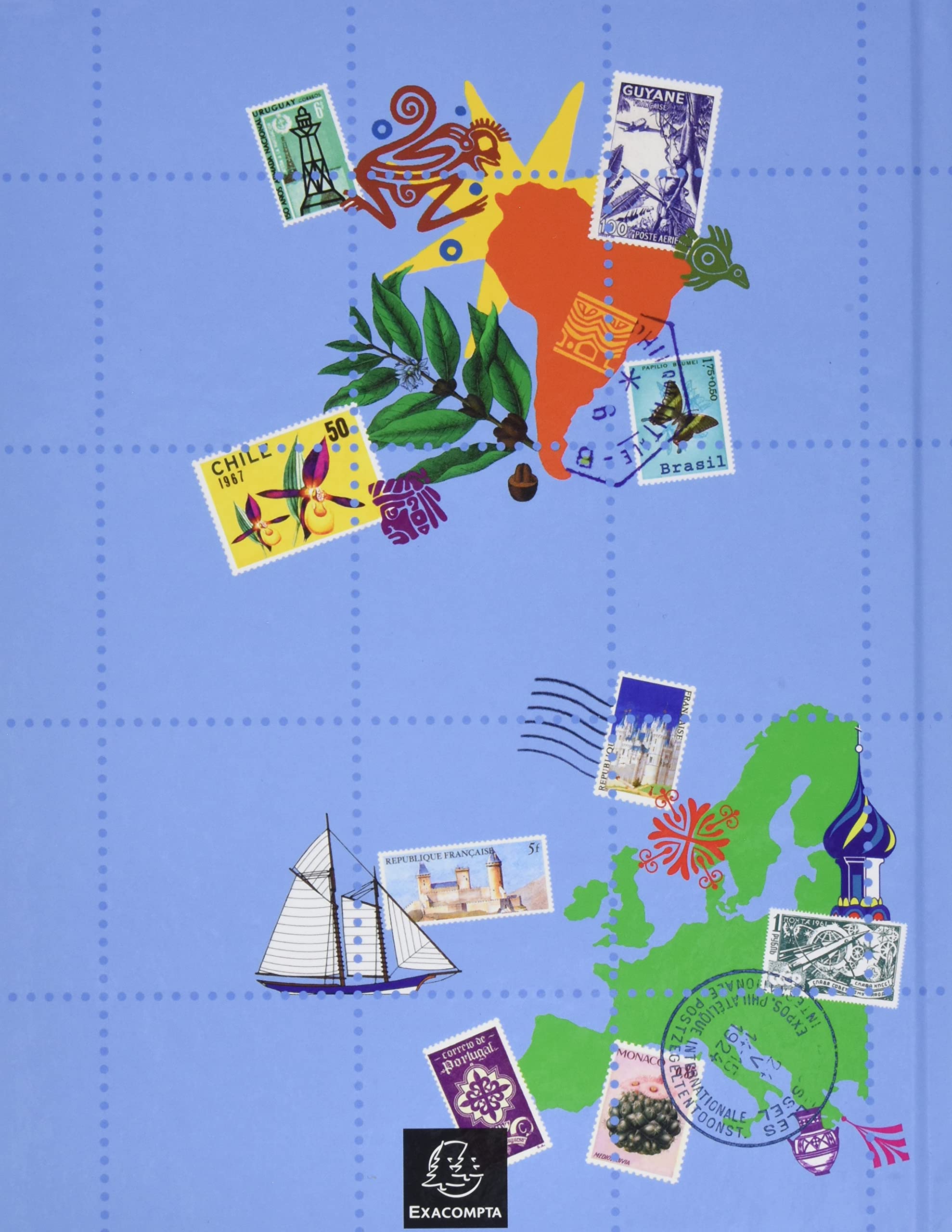 Exacompta Album de timbres 16 pagine globe trotter - 16,5x22,5cm - Coloris aléatoire