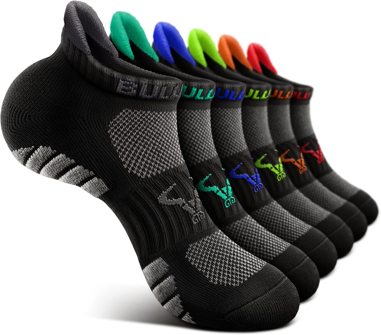 BULLIANT Men Running Socks,Active Ankle Socks No Show For Men With Cushioned Footbed Arch Support Breathable Wicking