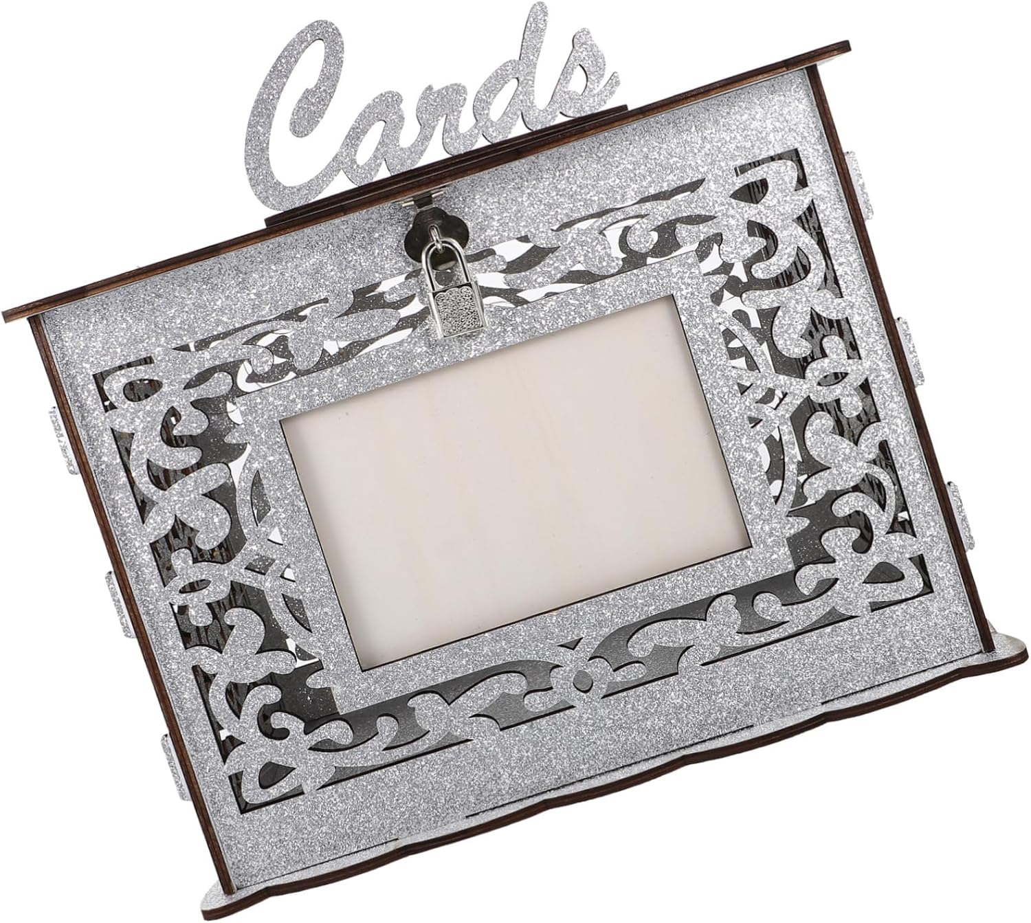 Wedding Card Box Rustic Wooden Greeting Card Holder Hollow Design for Anniversary Showers and Special Events Versatile Storage and Envelopes