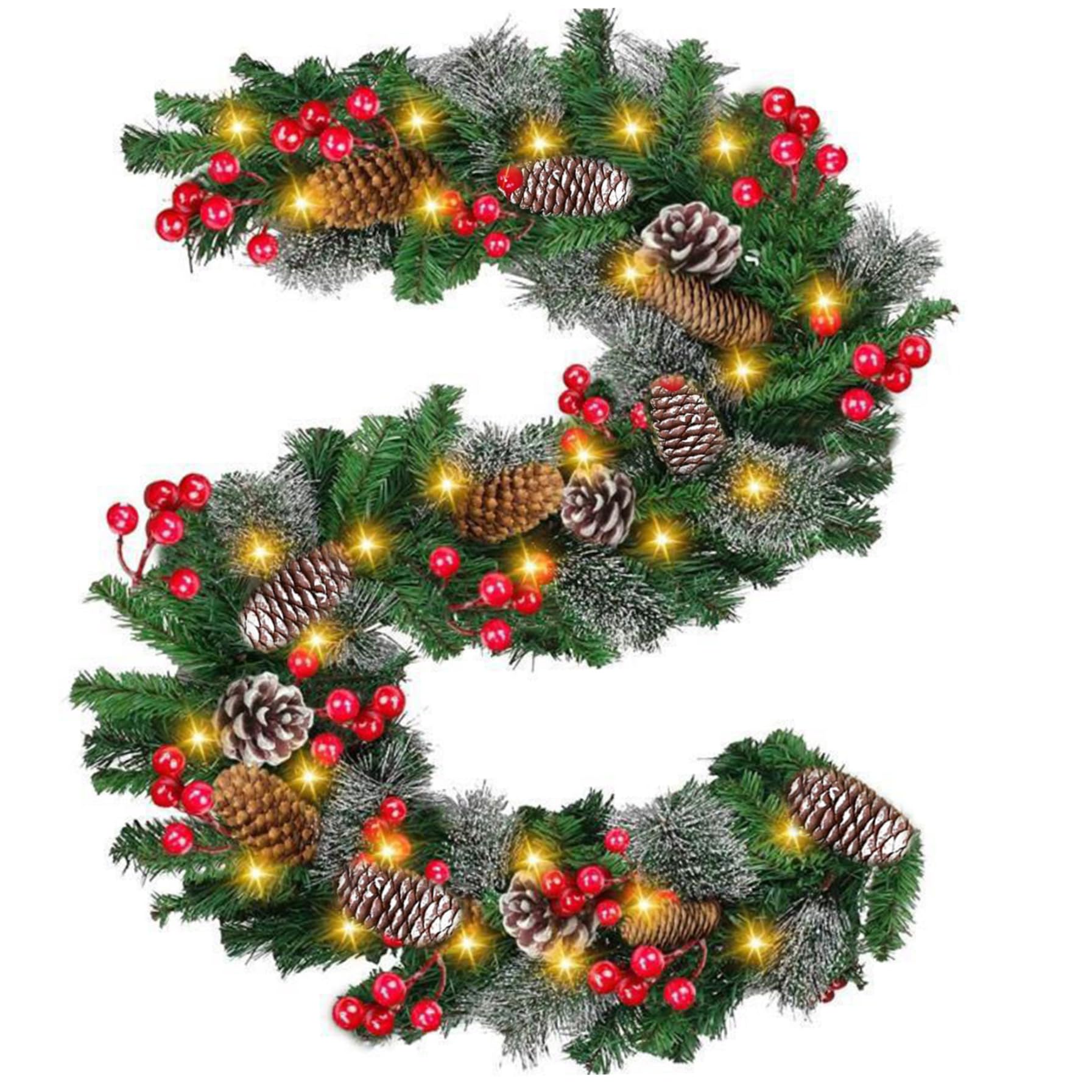 Garland De Noël Avec Lumières 50 LED 8 Modes 8, 9 Pieds