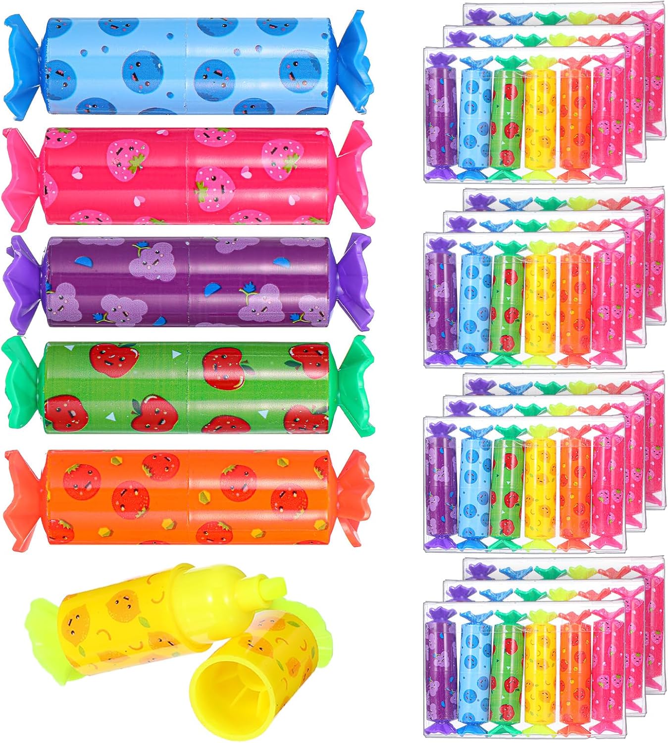 72 Pcs Mini Highlighters Bulk,Pastel Highlighter for 6 Color Chisel Tip Marker Pen for Party Birthday Drawing Diary Greeting Card Office Supplies(Fruit)