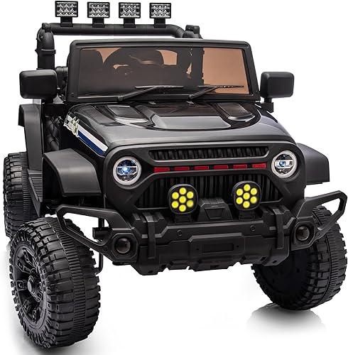 Miniatura 13 de Coche eléctrico de 12 V, camión de juguete para niños pequeños de 3 a 5 años con control remoto, 3 velocidades, color azul Azul,Rosa