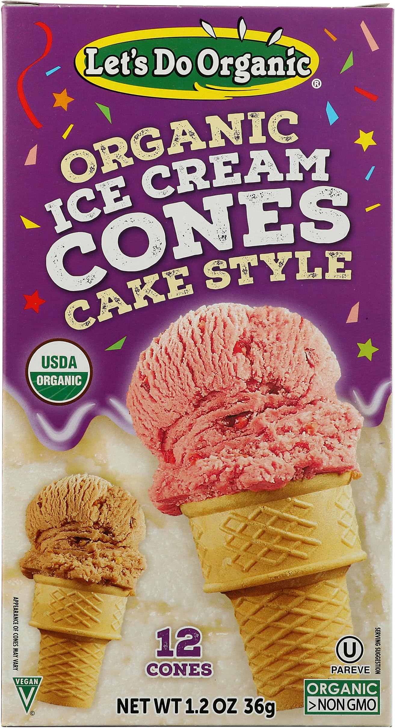 Let's Do Organic Do, Cones Ice Cream 1.2 Ounce