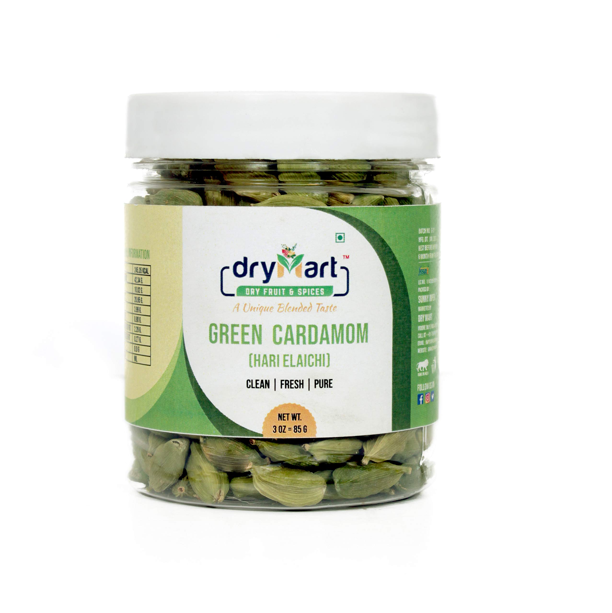Buy DRY MART Indian Grocery Spice Natural Whole Green Cardamoms, Spice